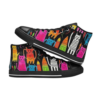 Colourful Cats - Men's High Top Canvas Shoes