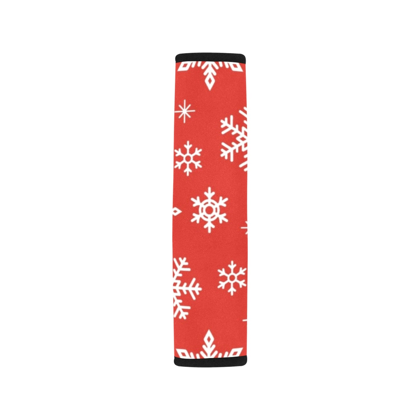 Red Snowflakes, Christmas - Car Seat Belt Cover 7''x10'' (Pack of 2)