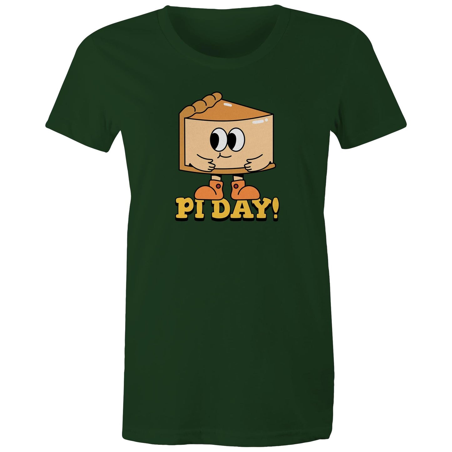 Pi Day - Womens T-shirt Forest Green Womens T-shirt Maths Printed In Australia