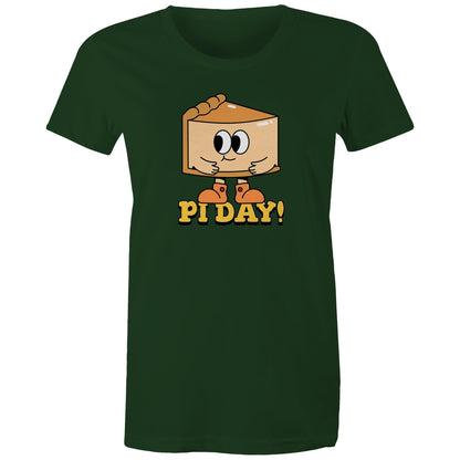 Pi Day - Womens T-shirt Forest Green Womens T-shirt Maths Printed In Australia