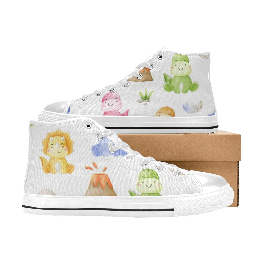 Hatching Dinosaurs - Kids' High Top Canvas Shoes