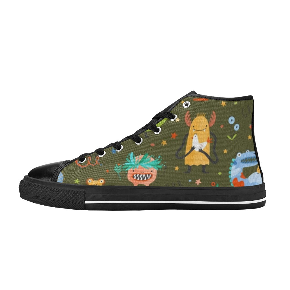 Monsters - Women's High Top Canvas Shoes