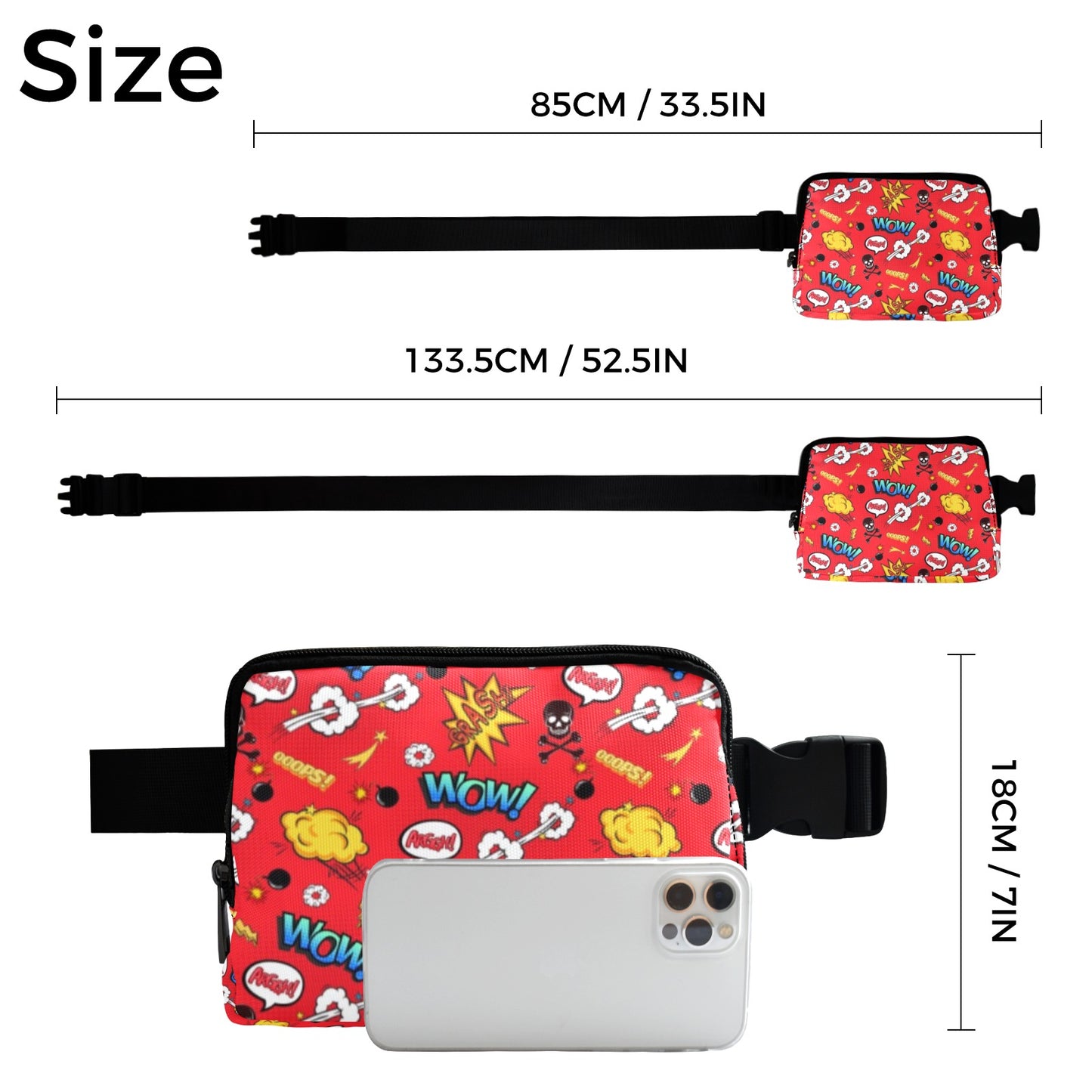 Comic Book Red - Belt Bag