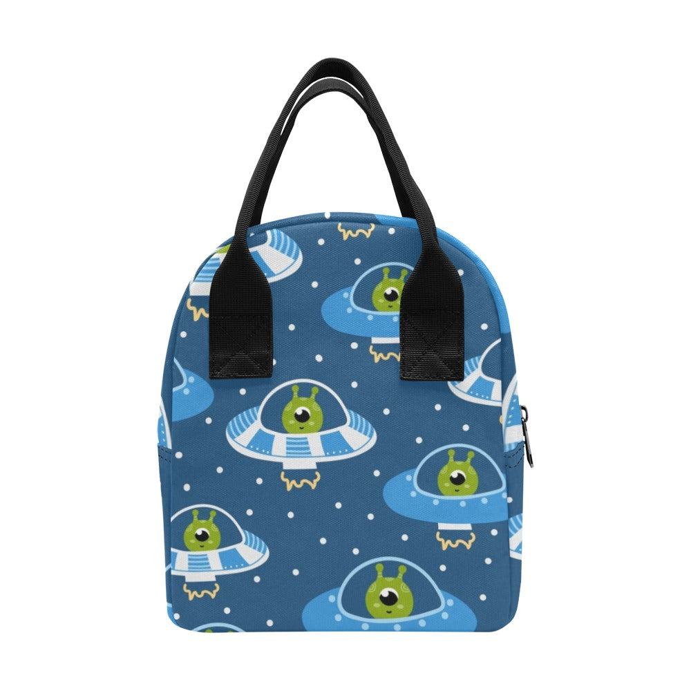 Cute Aliens in UFOs - Lunch Bag