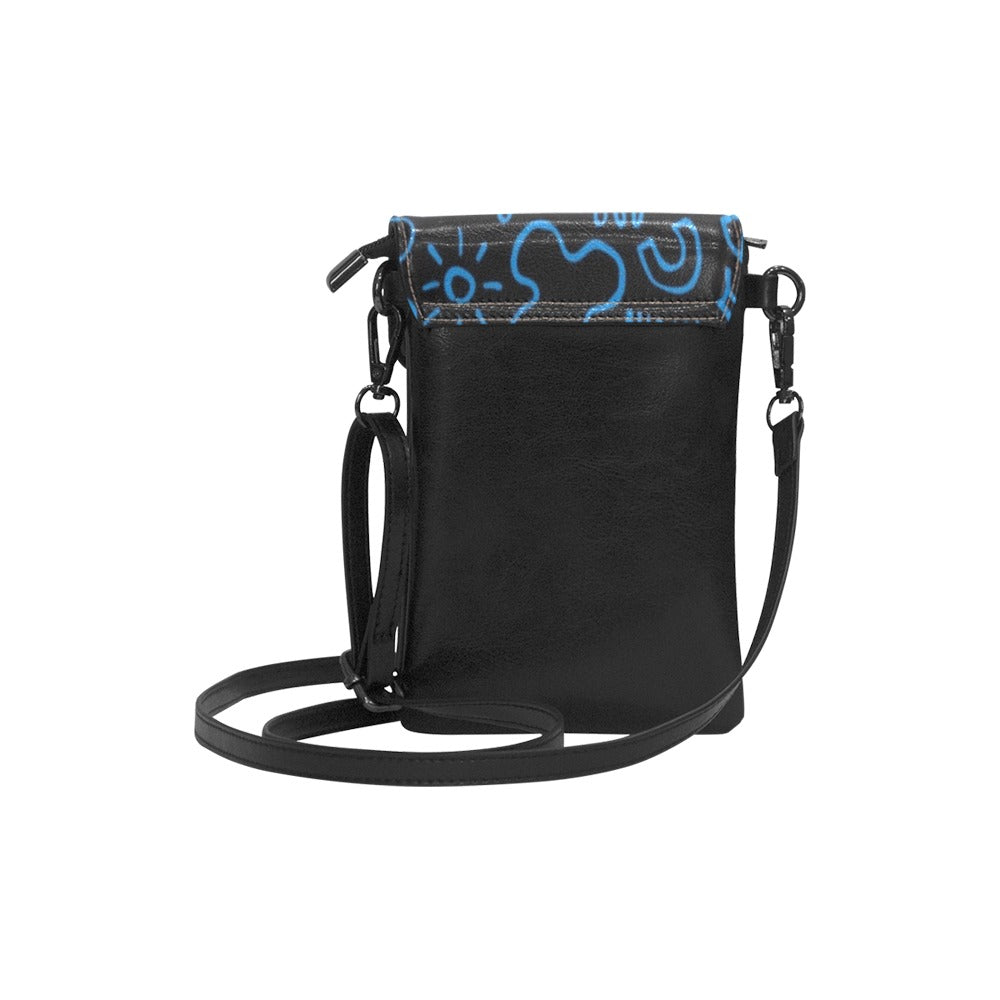 Blue Squiggle - Small Phone Purse /Bag