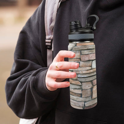 Stone Wall - Insulated Water Bottle with Dual-Use Lid (18oz)