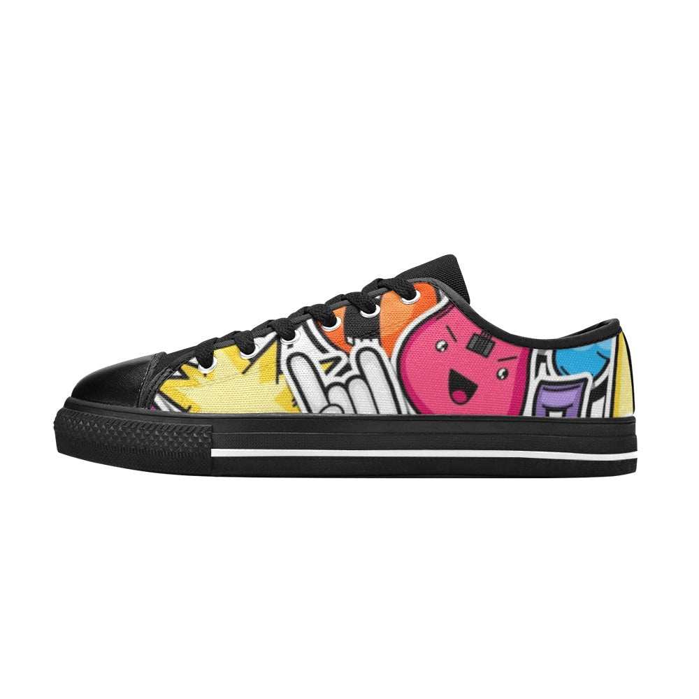 Sticker Music - Women's Classic Canvas Shoes