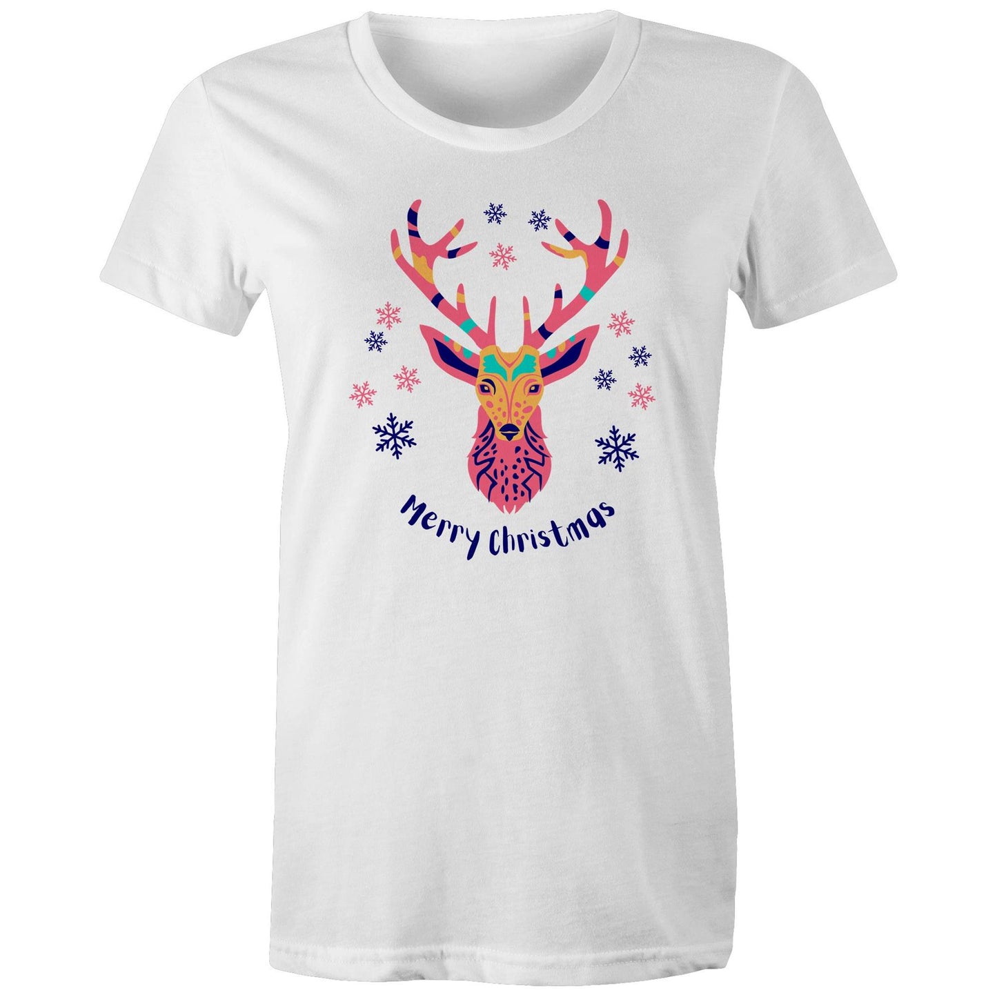 Merry Christmas Deer - Womens T-shirt