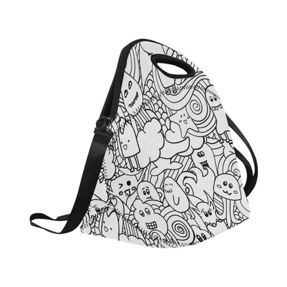 Black And White Creatures - Neoprene Lunch Bag/Large