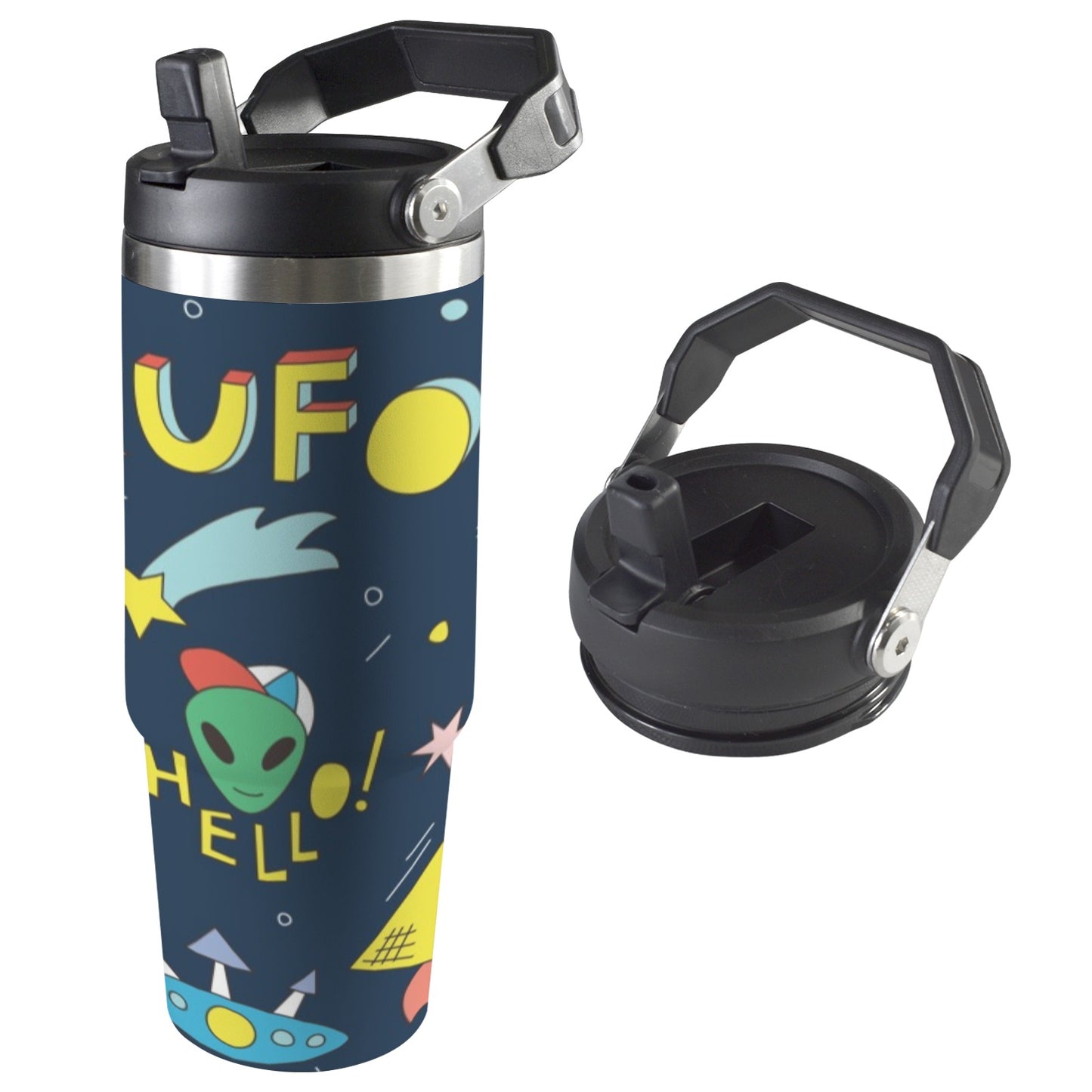 Alien UFO - 30oz Tumbler with Top Handle