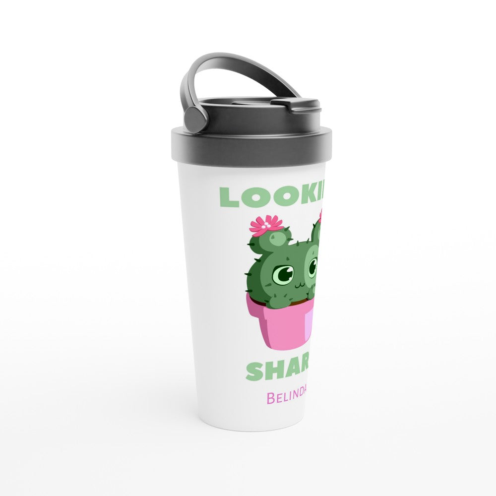 Looking Sharp - White 15oz Stainless Steel Travel Mug Travel Mug