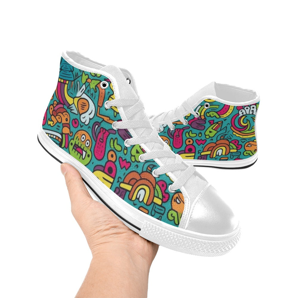 Crazy Characters - Men's High Top Canvas Shoes