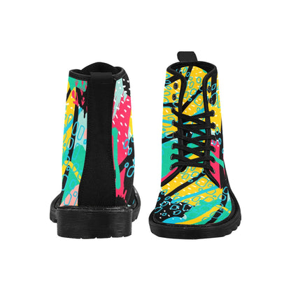 Bright Abstract - Martin Boots for Men (Black)