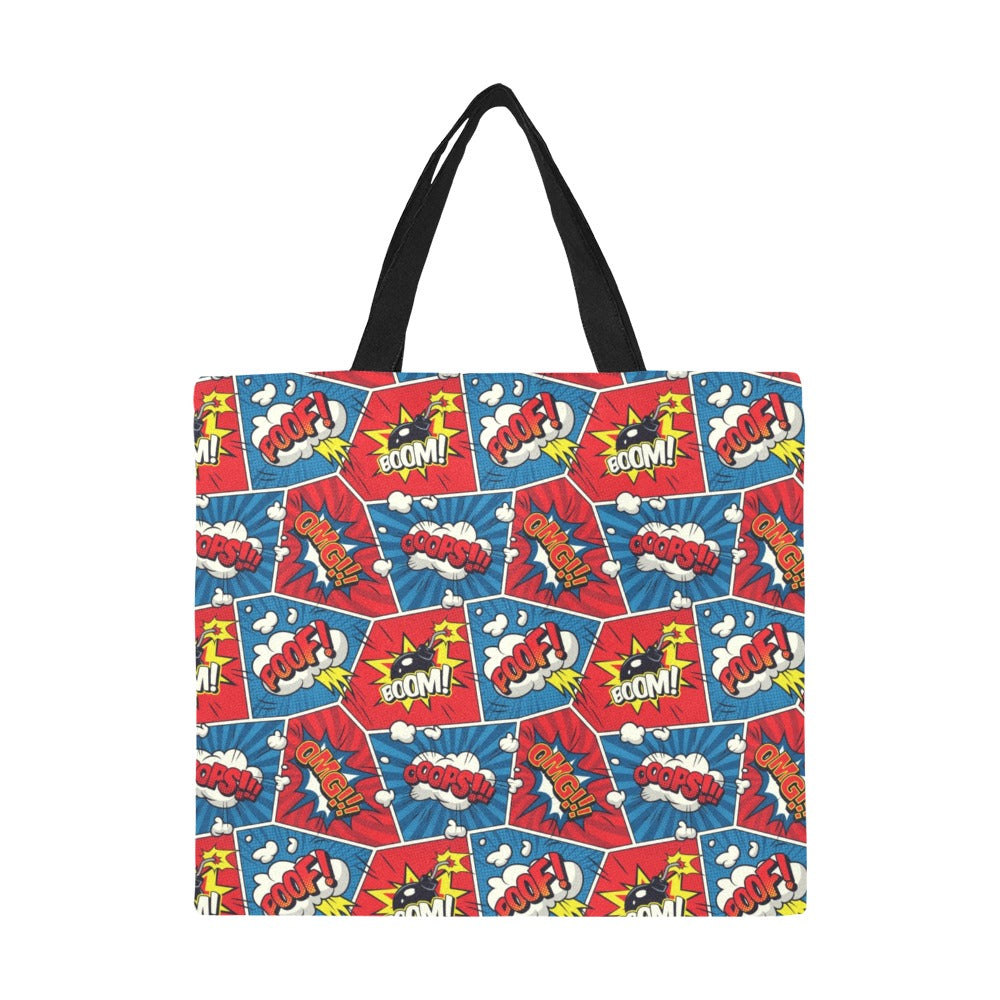 Comic Book Pop - Full Print Canvas Tote Bag Full Print Canvas Tote Bag