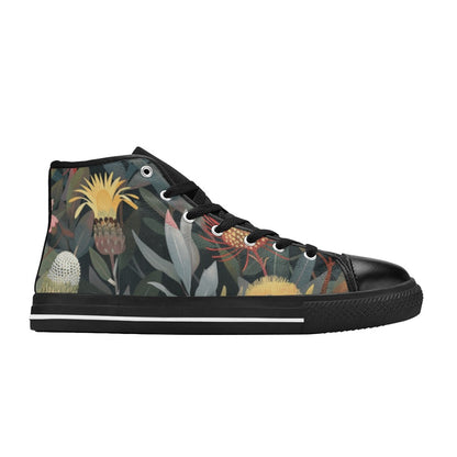 Australian Native Flowers - Women's High Top Canvas Shoes