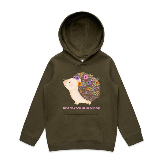 Just Watch Me Blossom - Youth Supply Hood Army Kids Hoodie animal