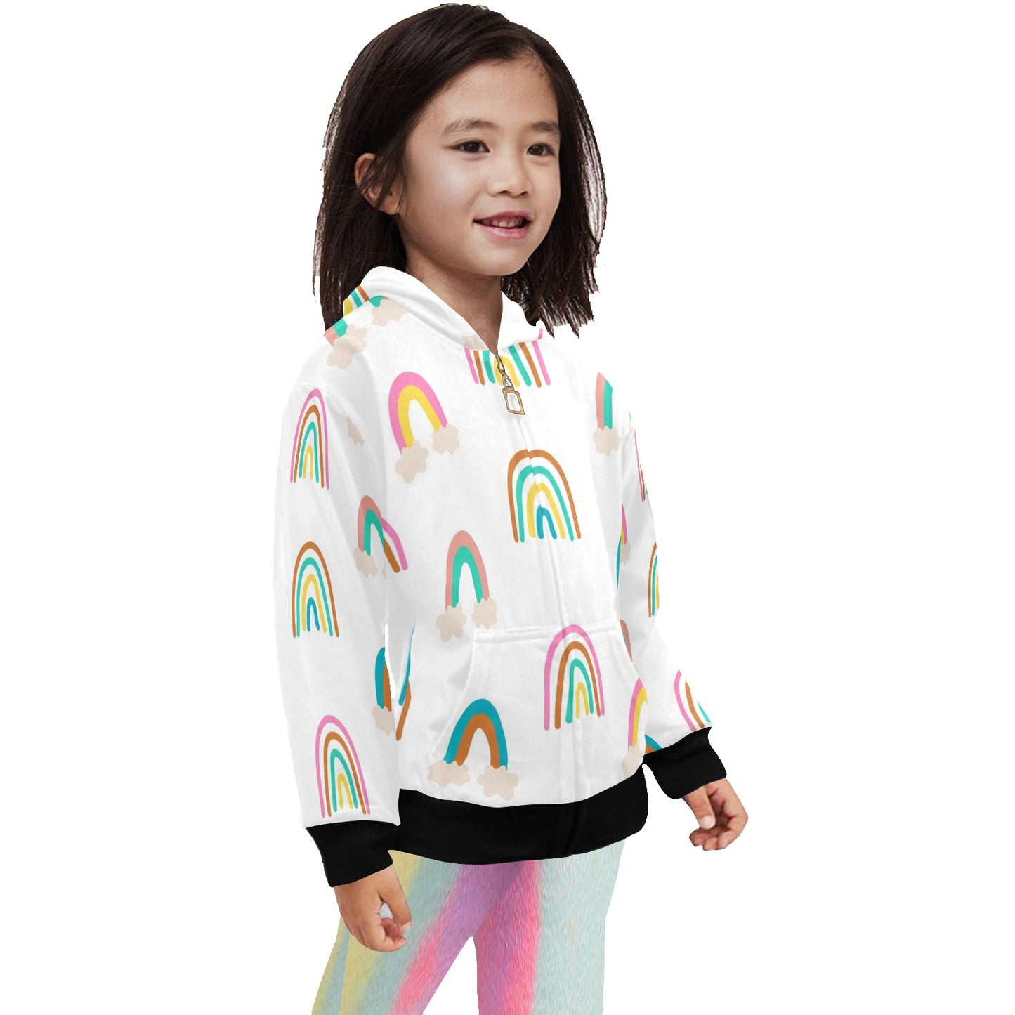 Cloud Rainbows - Junior Girls Zip Up Hoodie