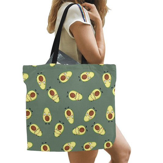 Avocado Characters - Full Print Canvas Tote Bag Full Print Canvas Tote Bag