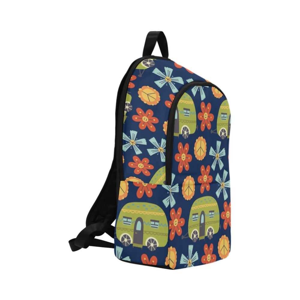 Hippy Caravan - Fabric Backpack for Adult Adult Casual Backpack