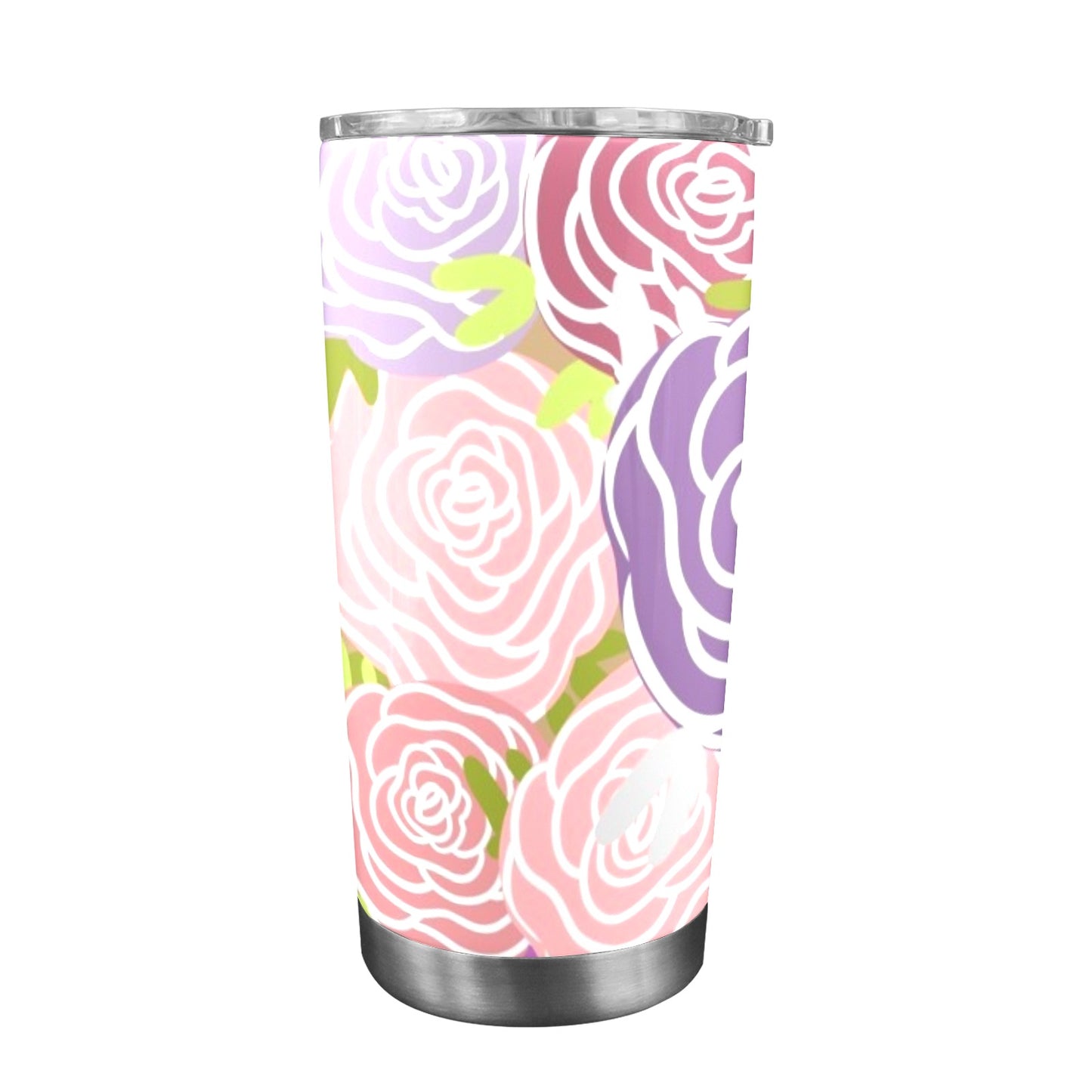 Abstract Roses - 20oz Travel Mug with Clear Lid Clear Lid Travel Mug Plants