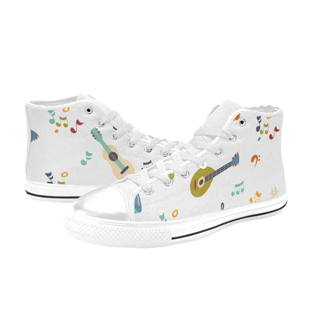 Guitar Music - Women's High Top Canvas Shoes