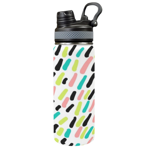 Colour Dab - Insulated Water Bottle with Dual-Use Lid (18oz)