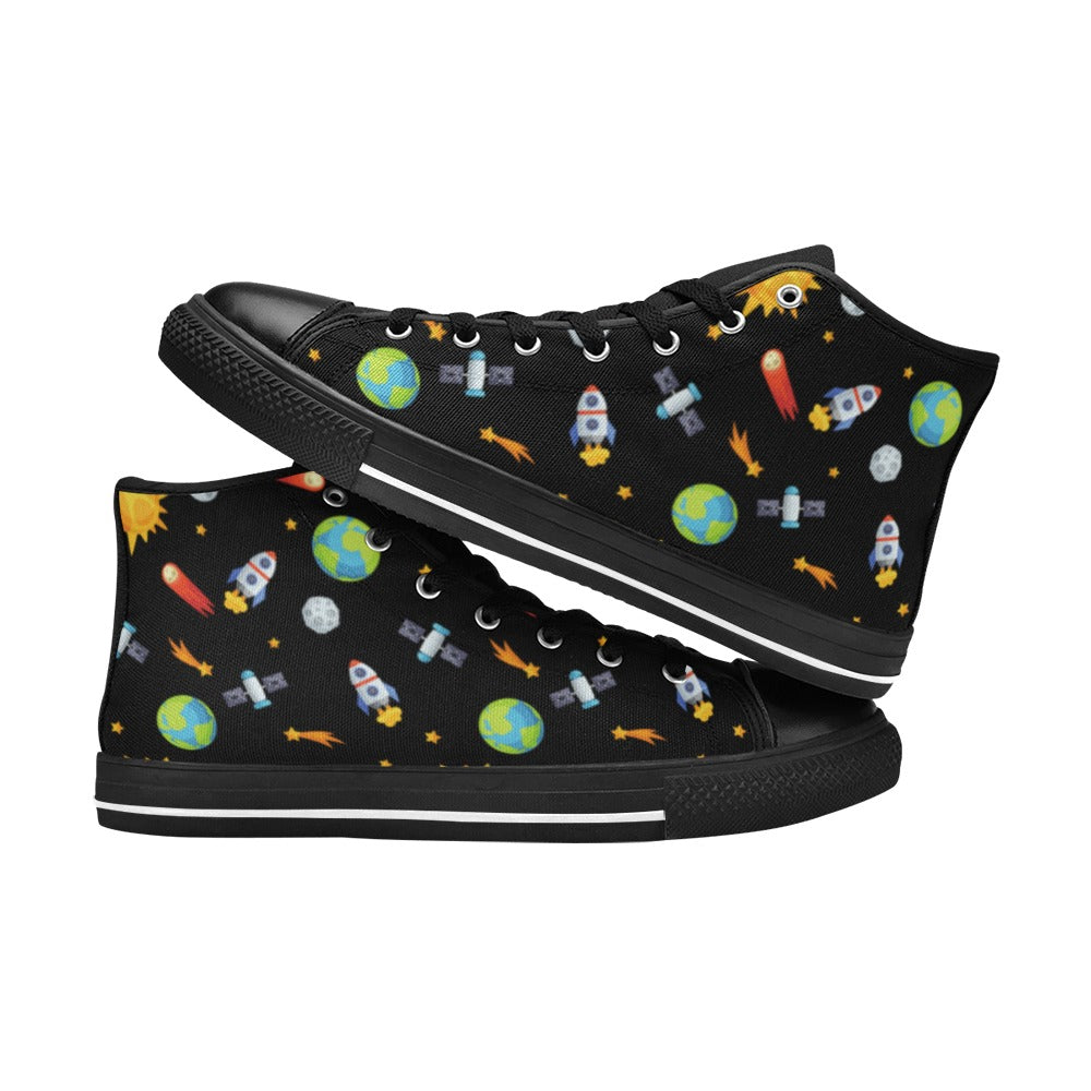 Busy Space - Men's High Top Canvas Shoes