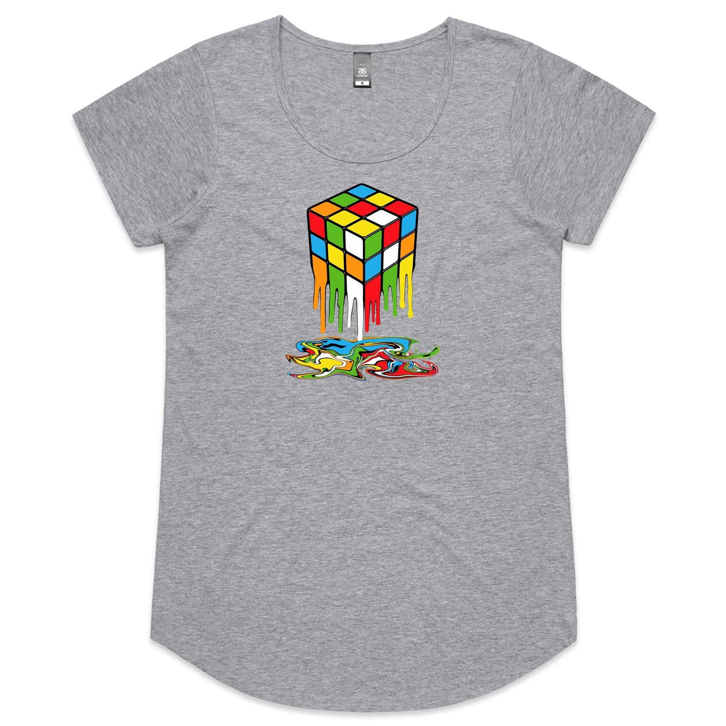 Melting Game Cube - Womens Scoop Neck T-Shirt