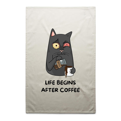 Life Begins After Coffee - AS Colour Tea Towel