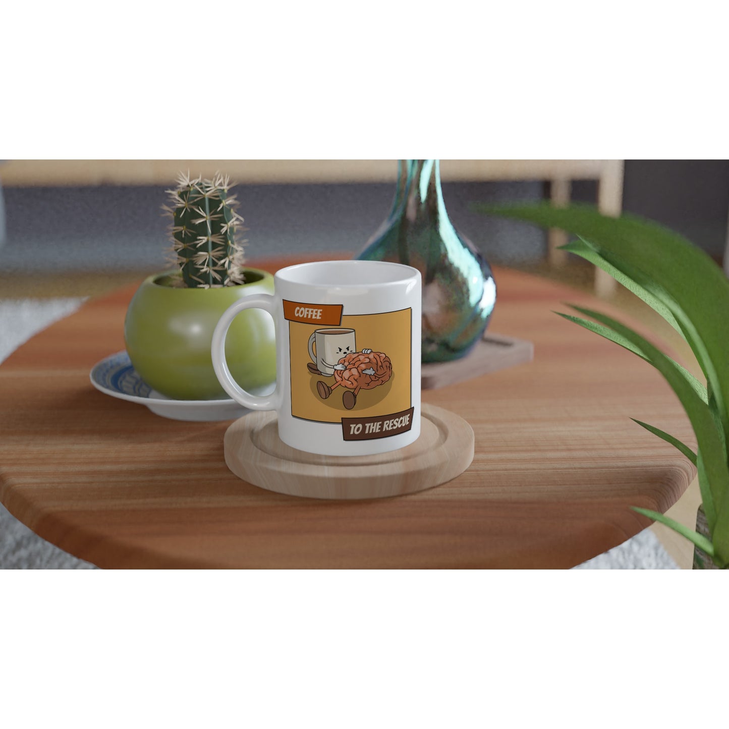 Coffee To The Rescue - White 11oz Ceramic Mug White 11oz Mug Coffee Globally Fulfilled