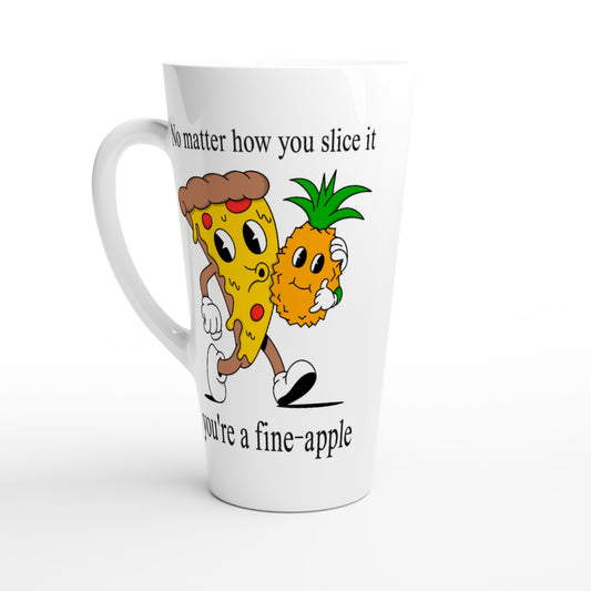 Pineapple Pizza, Fine-apple - White Latte 17oz Ceramic Mug Default Title Latte Mug food