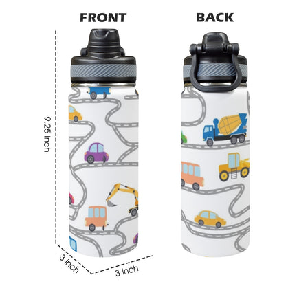 On The Road - Insulated Water Bottle with Dual-Use Lid (18oz)