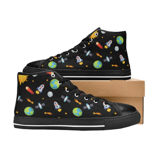 Busy Space - Men's High Top Canvas Shoes