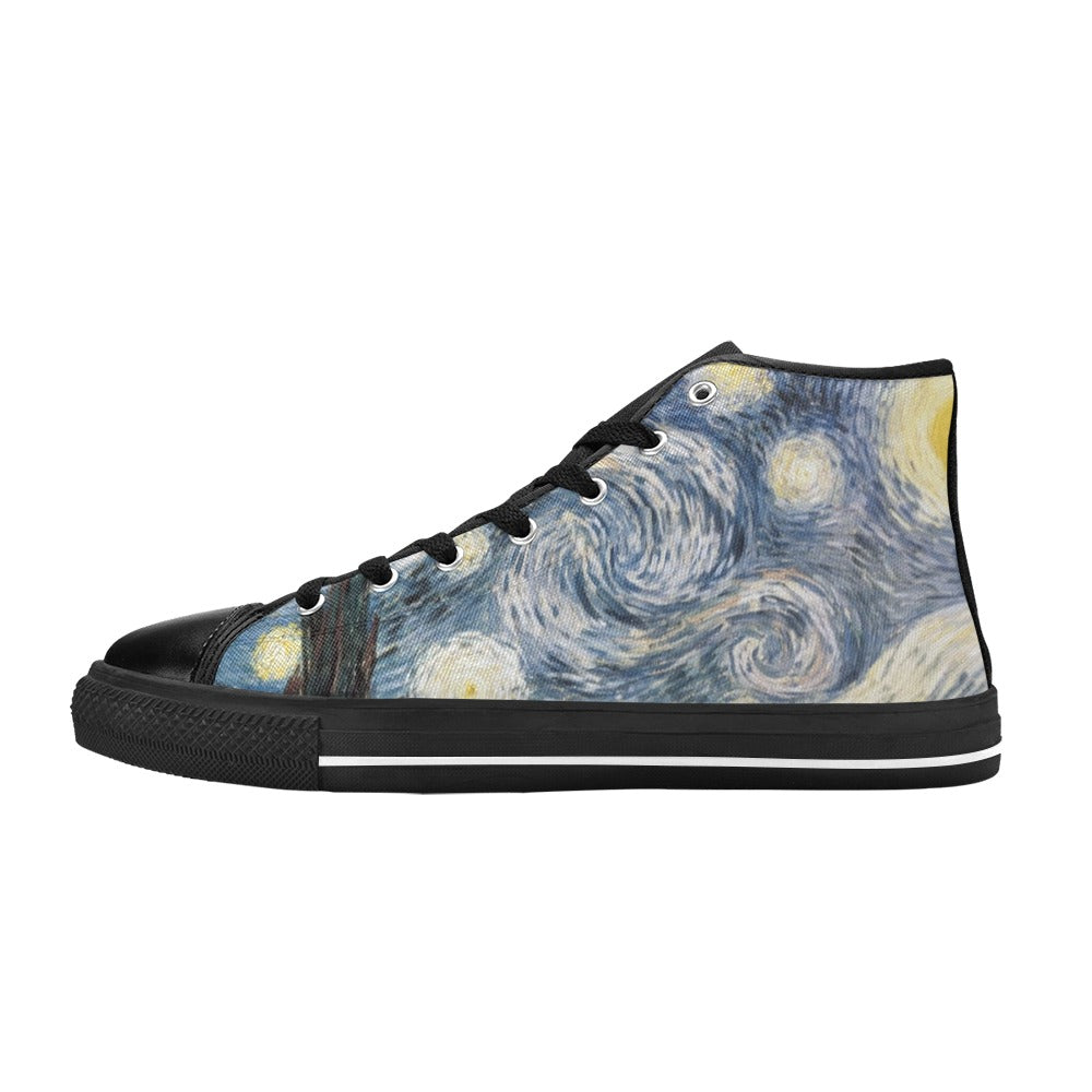 Starry Night - Men's High Top Canvas Shoes