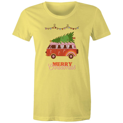 Merry Christmas, Hippy Van - Womens T-shirt