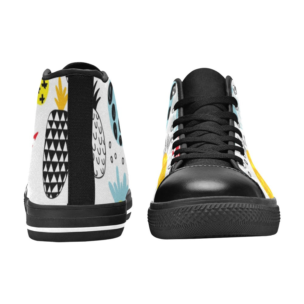 Crazy Pineapples - Women's High Top Canvas Shoes