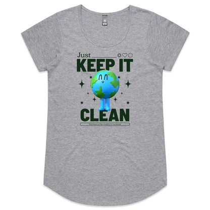 Earth, Just Keep It Clean - Womens Scoop Neck T-Shirt