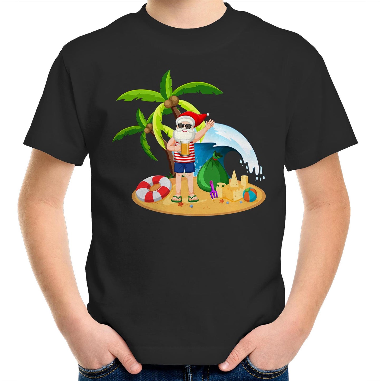 Summer Surf Santa - Kids Youth T-Shirt