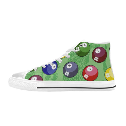 Pool Balls - Men's High Top Canvas Shoes