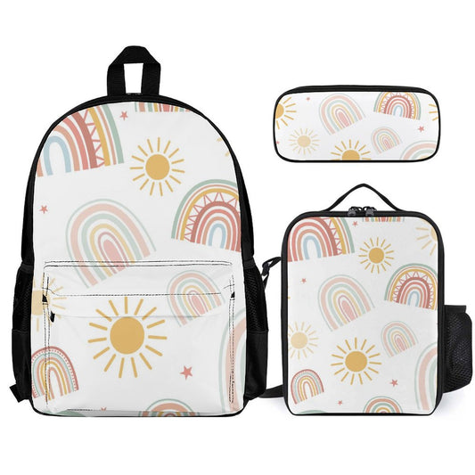 Pastel Rainbows - School Backpack Three Piece Set