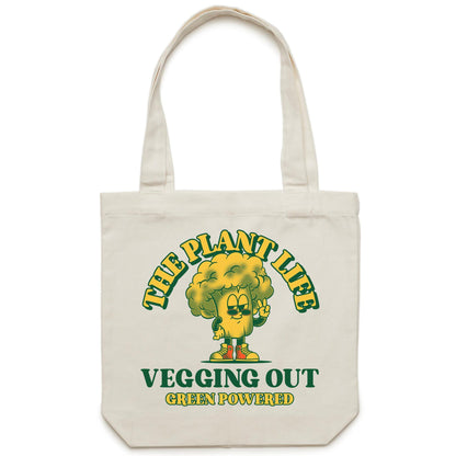 The Plant Life - Canvas Tote Bag Cream One Size Tote Bag Food Vegetarian