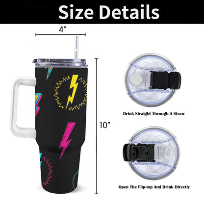 Fun Lightning - 40oz Tumbler with White Handle