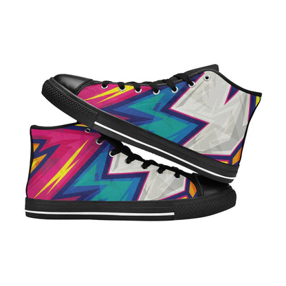 Abstract Bright - Men's High Top Canvas Shoes