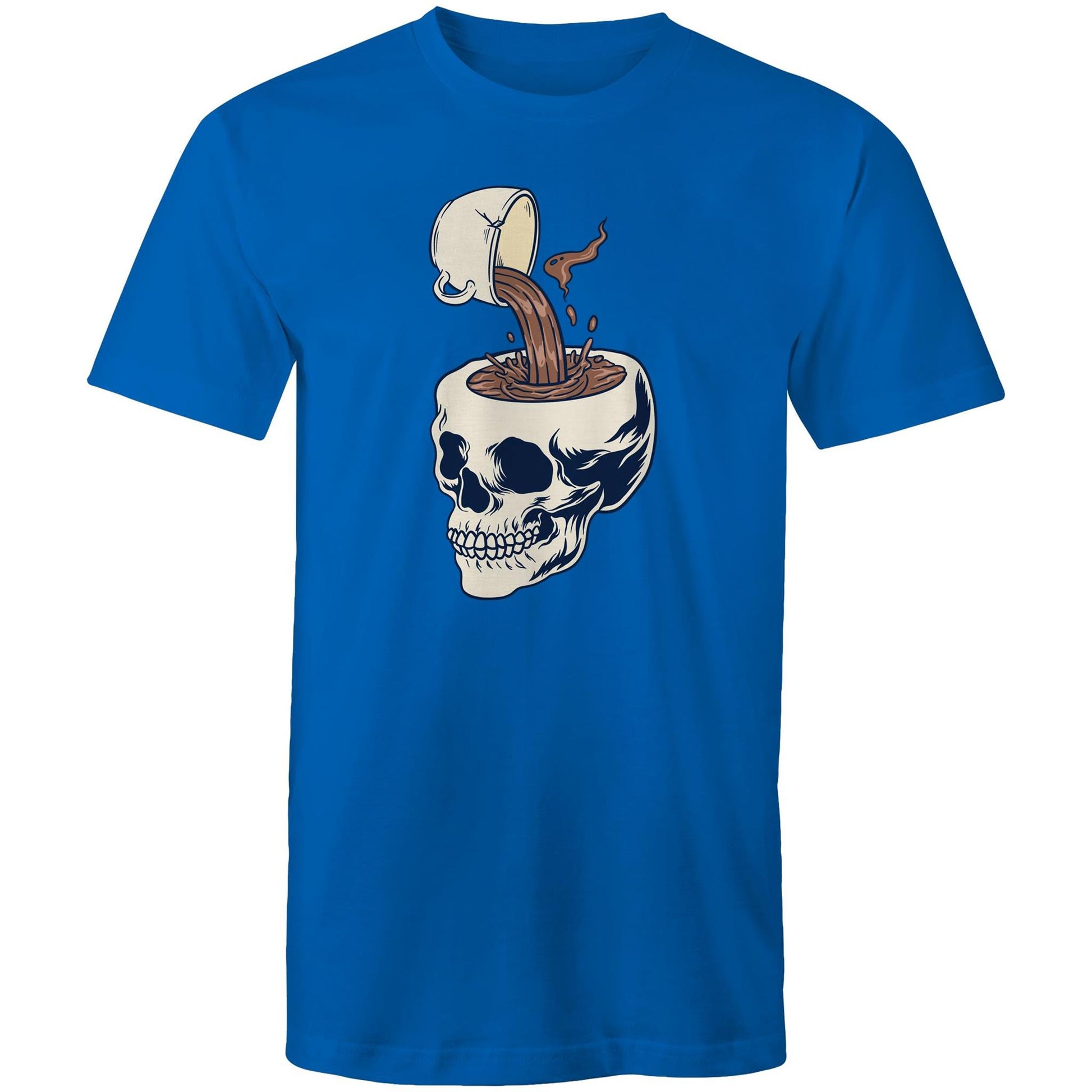 Coffee Skull - Mens T-Shirt Bright Royal Mens T-shirt Coffee