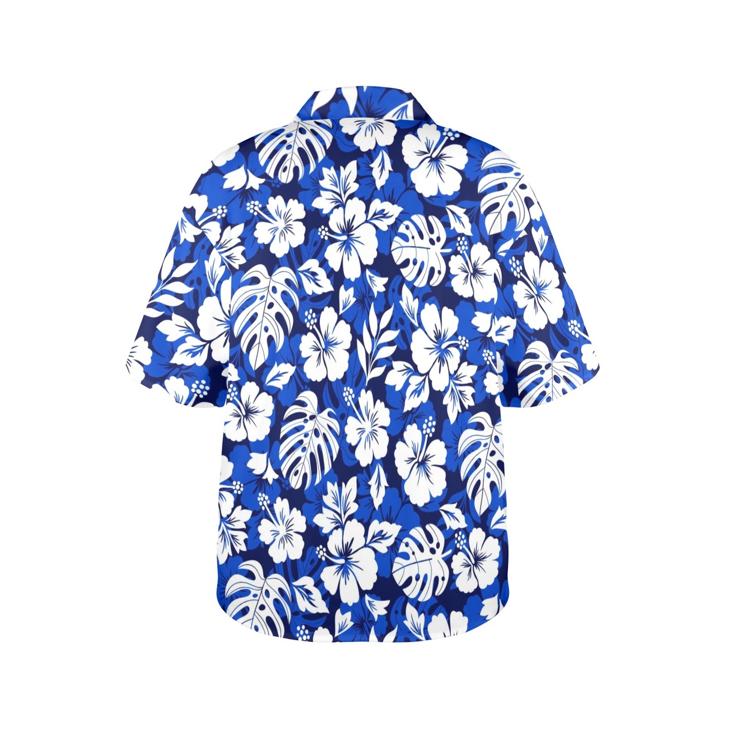 Blue Hawaiian Floral - Womens Hawaiian Shirt