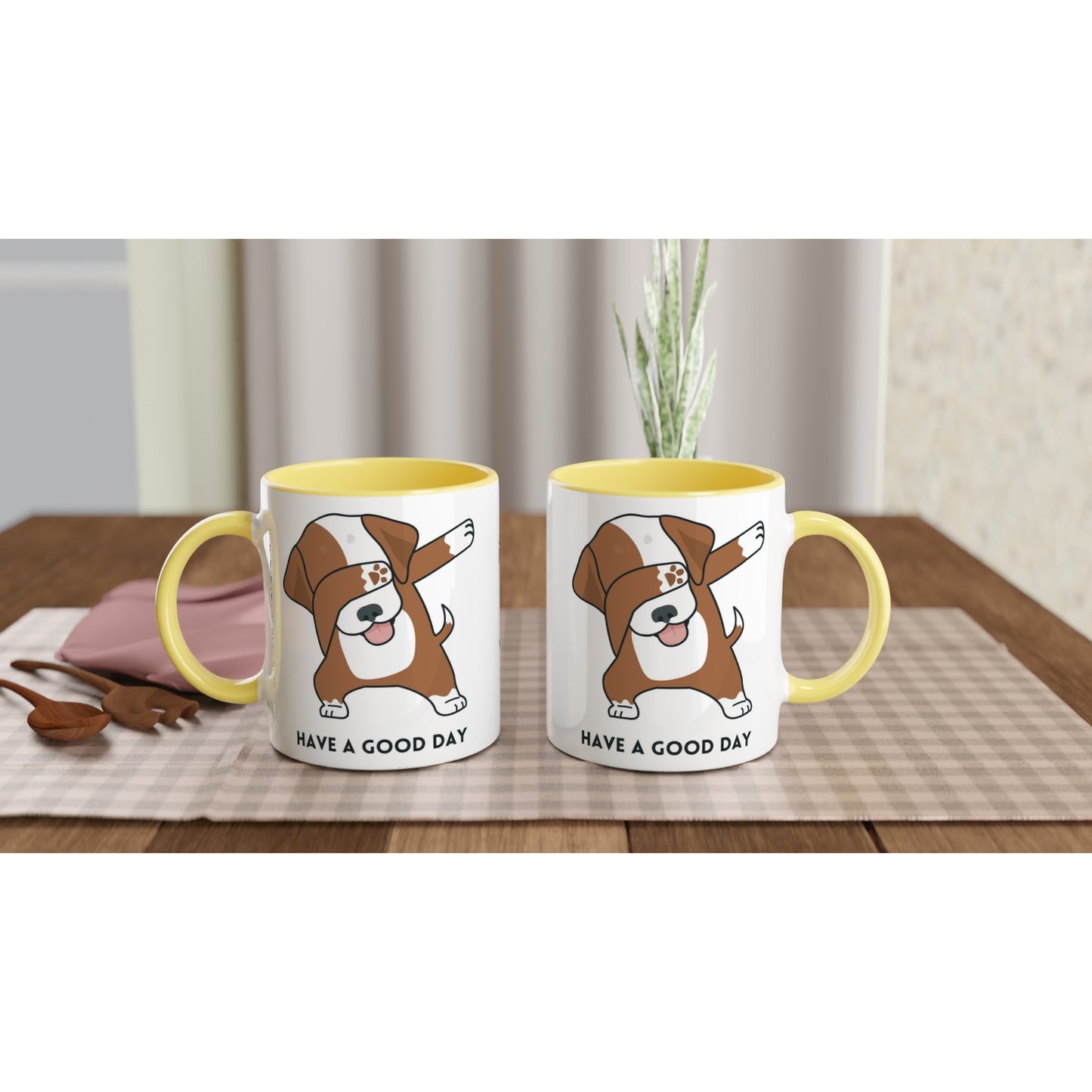 Dab Step Dog - White 11oz Ceramic Mug with Colour Inside Colour 11oz Mug animal