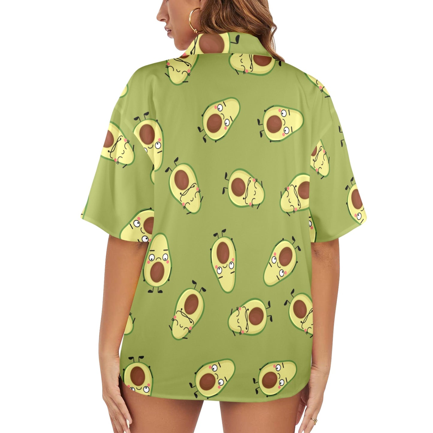 Avocado Characters - Womens Hawaiian Shirt