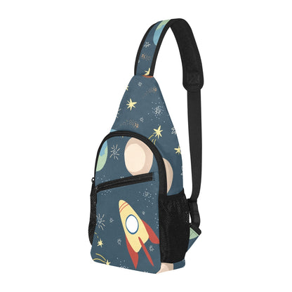 Rocket and Planets In Space - Chest Bag With Full Print