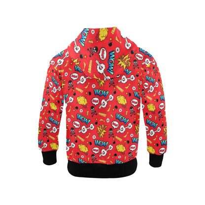 Comic Book Red - Junior Boys Zip Up Hoodie