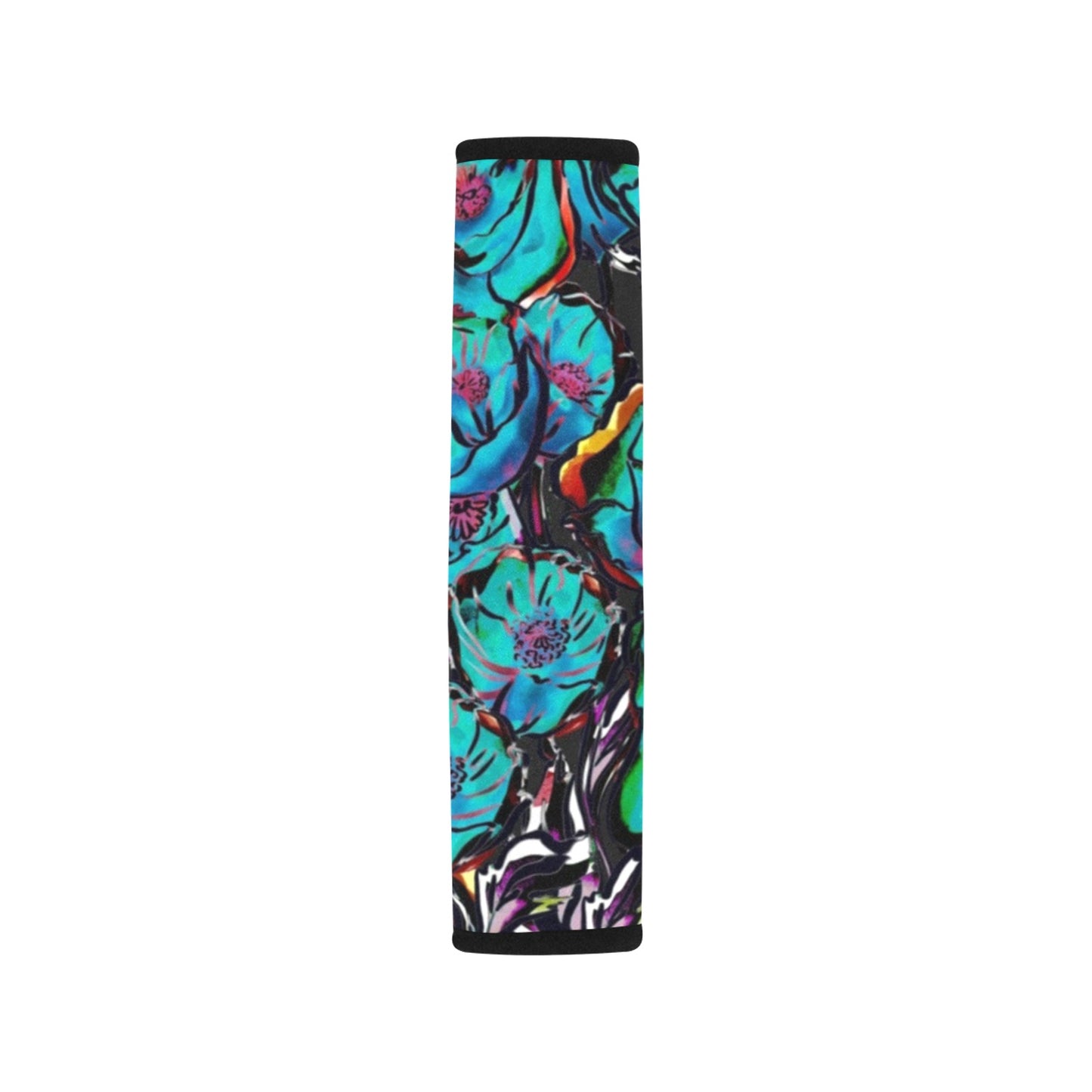 Flower It Blue - Car Seat Belt Cover 7''x10'' (Pack of 2)